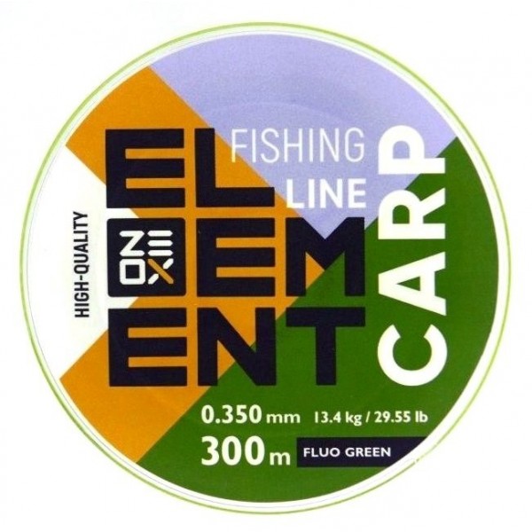 Рибальська волосінь, ZEOX Element Carp Fluo Green, 300м, перетин 0,350мм